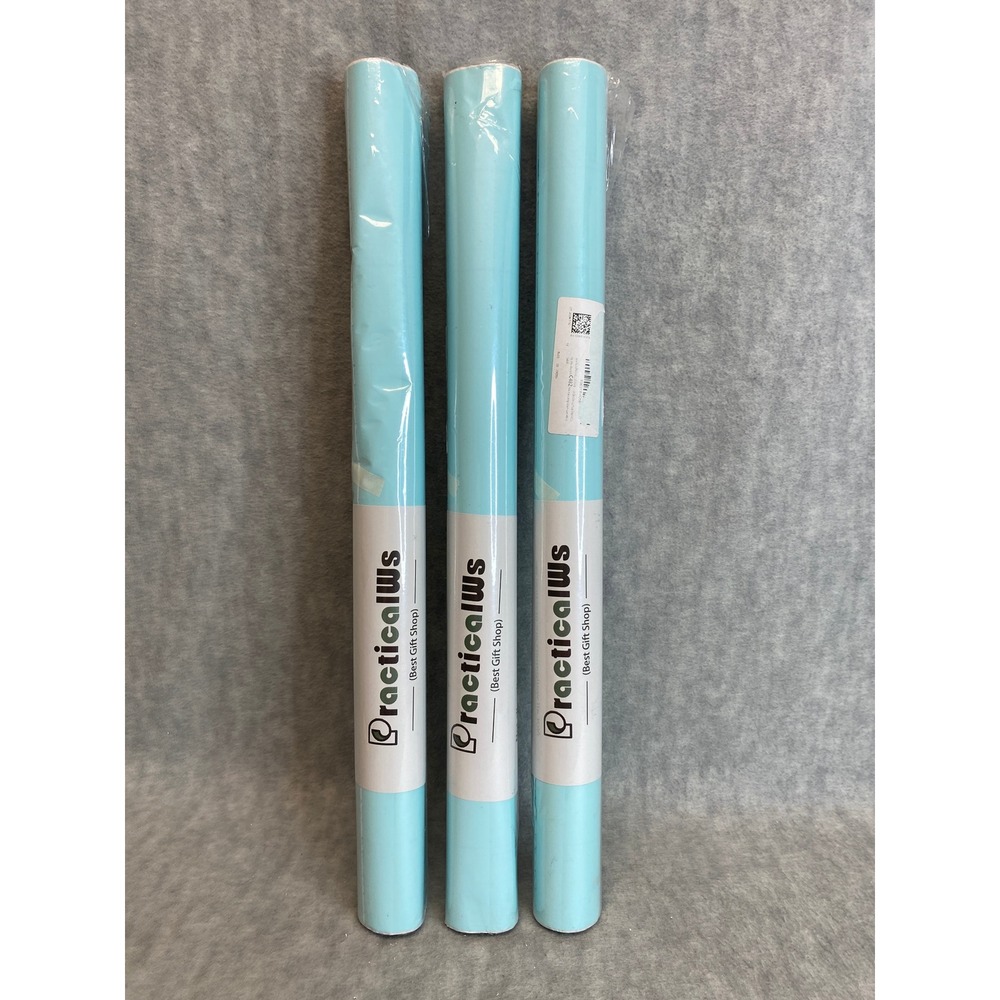 PracticalWs 3 Rolls of Light Blue Peel & Stick Wallpaper Contact Paper